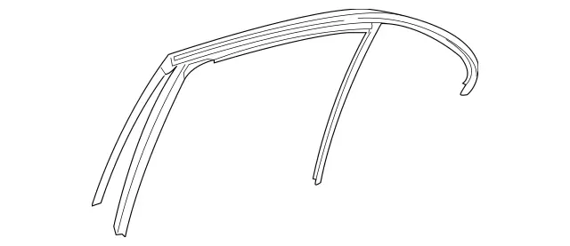 2047352225 - Rear Doors: Window Guide Rail for Mercedes-Benz: C250, C300, C350 Image image