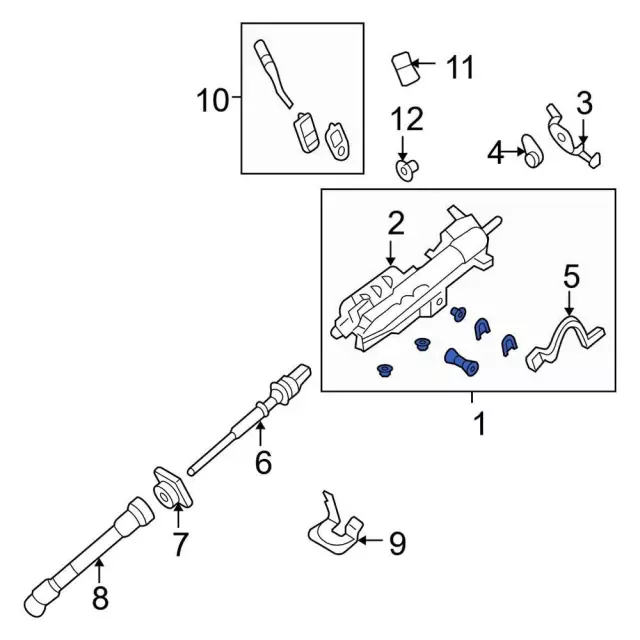7L3Z3C529F - Steering: Column Assembly for Ford: F-150, F-150 Heritage | Lincoln: Mark LT Image
