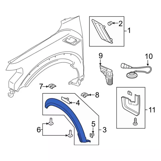 Wheel Opening Molding - Ford (HL3Z-16038-AAPTM)