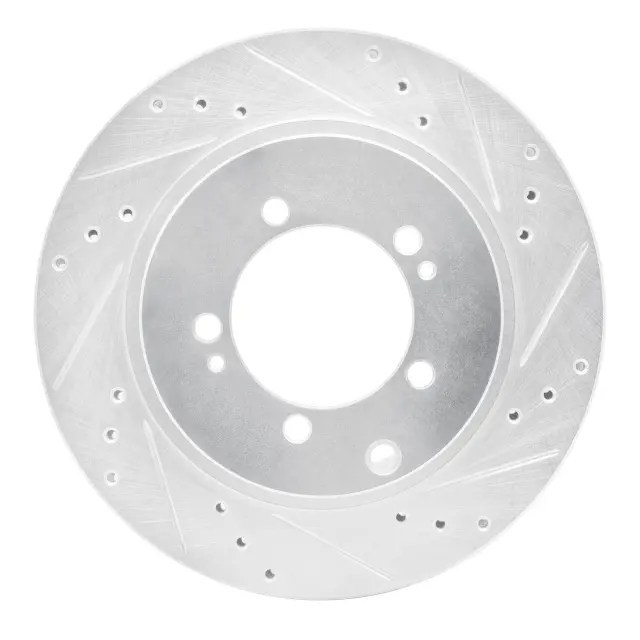 63172032R - : DFC Brake Rotor - Drilled and Slotted - Silver for DYNAMIC FRICTION Image