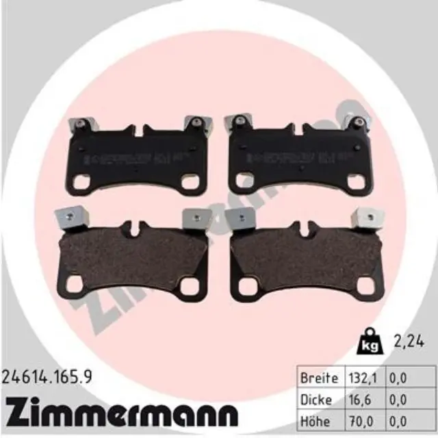 246141659 - : Zimmermann 24614.165.9 Disc Brake Pad Set for ZIMMERMANN Image