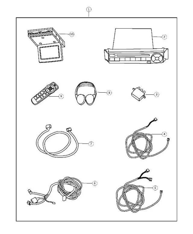 1JA00DW1AE - Electrical: Media System Monitor for Chrysler: Town &amp; Country | Dodge: Grand Caravan Image