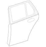 211730030528 - Rear Doors: Door, Body-in-White for Mercedes-Benz: E320, E500, E55 AMG Image