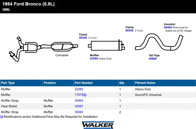17878 - : SoundFX Universal Universal Exhaust Muffler 2.25" Inlet (ID) 2.25" Outlet (ID) for Walker Exhaust Image