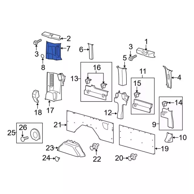 CK4Z6131113WB - Body: Rear Molding for Ford: Transit-150, Transit-250, Transit-350, Transit-350 HD Image