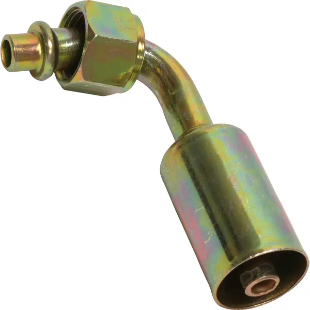FT1321SBC - : A/C Refrigerant Hose Fitting -- Steel 90Âº Female Oring Beadlock Fitting for UAC Image