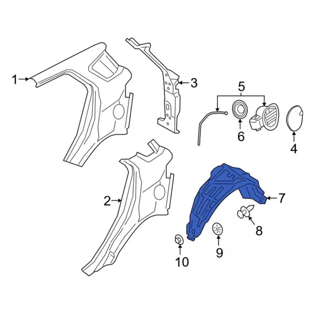 Quarter Panel Splash Shield - Ford (GN1Z-54278B51-H)
