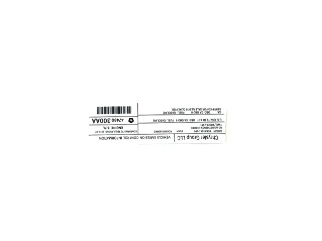 47480300AA - Body: Emission Label for Mopar Image
