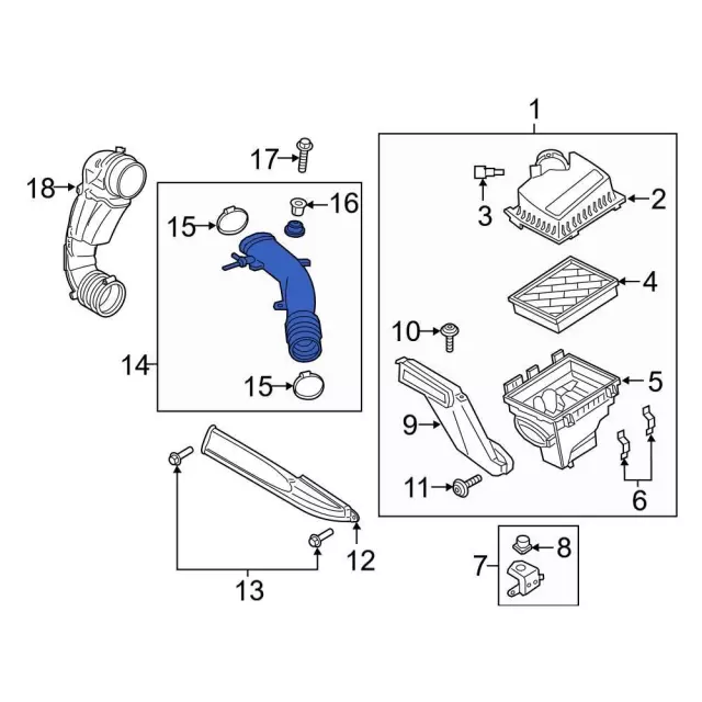 Engine Air Intake Hose - Ford (K2GZ-9B659-J)