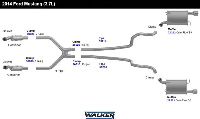 36523 - Exhaust: Exhaust Clamp Lap Joint Band, Maximum Diameter 2.375 IN for Walker Exhaust Image
