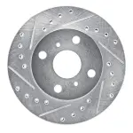 63176034L - : DFC Brake Rotor - Drilled and Slotted - Silver for DYNAMIC FRICTION Image