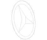 2128170116 - Rear-End Door: Mercedes Star for Mercedes-Benz Image