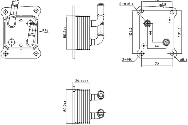 91453 - : Nissens Engine Oil Cooler for NISSENS Image