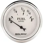 1607 - : GAUGE, FUEL LEVEL, 2 1/16", 0OE TO 30OF, ELEC, OLD TYME WHITE for AutoMeter Image