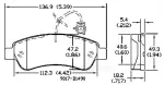 13054263 - Brake: Disc Brake Pad Set for Ram: ProMaster 1500, ProMaster 2500, ProMaster 3500 Image