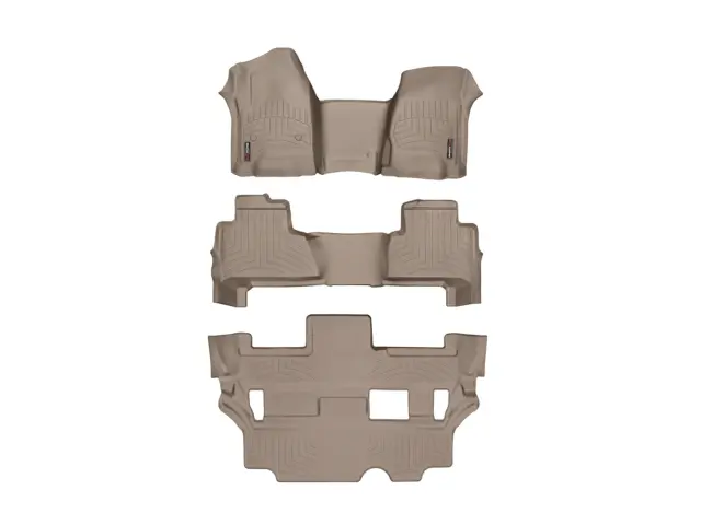 4554314560725 - Accessories: Front &amp; Rear &amp; Rear Tan FloorLiner™ DigitalFit® for WeatherTech Image