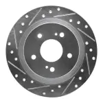 63167018L - : DFC Brake Rotor - Drilled and Slotted - Silver for DYNAMIC FRICTION Image