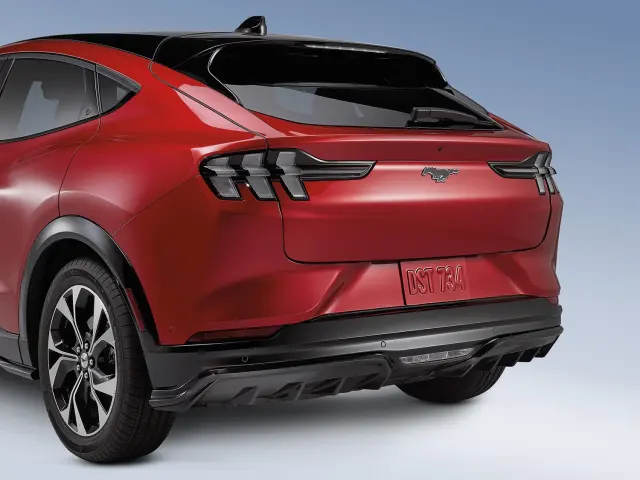 VPK9Z17F828A - Exterior: Gloss Shadow Black Rear Bumper Fascia Diffuser for Ford: Mustang Mach-E Image