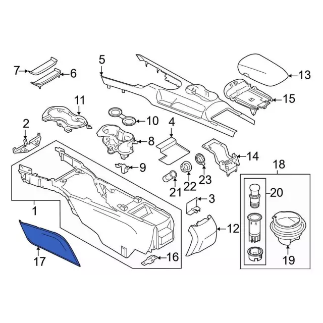 Console Panel - Ford (fr3z6304609ab)