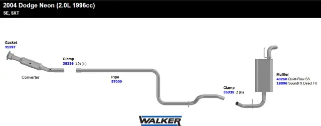 40250 - : Exh Muffler Assembly for Walker Exhaust Image