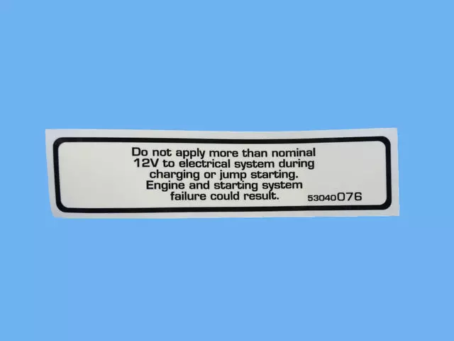 53040076AB - Labels: Battery Jump Start Label for Mopar Image