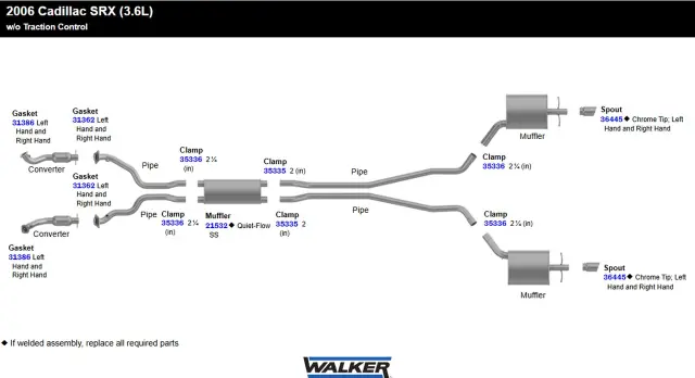 21532 - : Quiet-Flow SS Direct Fit Exhaust Muffler 2" Inlet (ID) 2" Outlet (ID) for Walker Exhaust Image