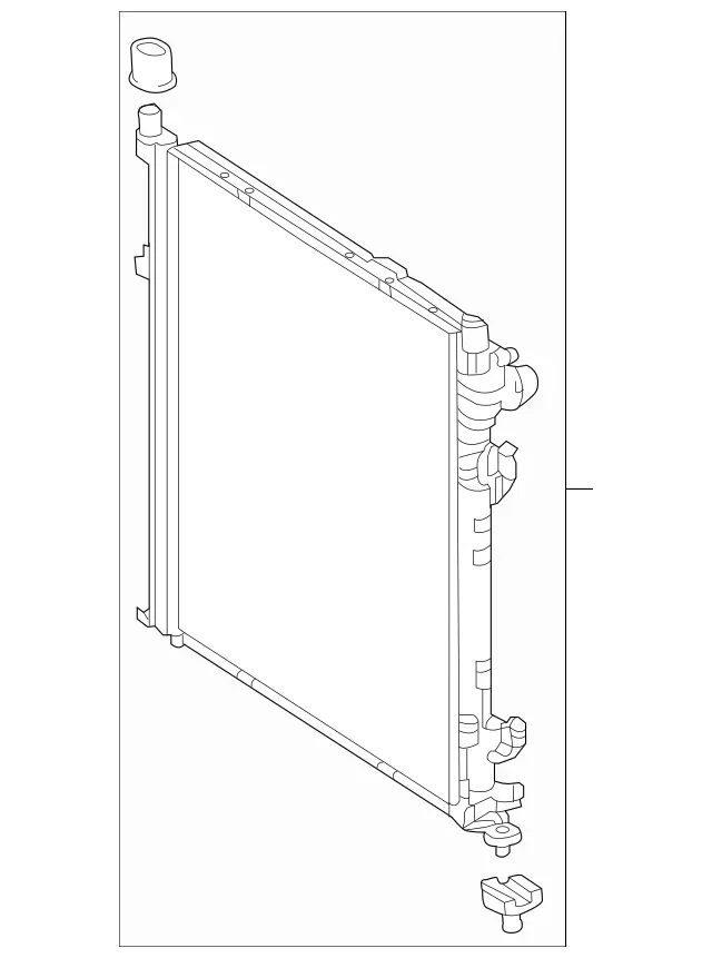 995001303 - Radiator: Radiator for Mercedes-Benz: GL350, GL450, GL63 AMG, GLE300d, GLE350, GLE400, GLE43 AMG, GLE450 AMG, GLE550e, GLE63 AMG, GLE63 AMG S, GLS350d, GLS450, GLS63 AMG, ML250, ML350, ML400, ML63 AMG Image image