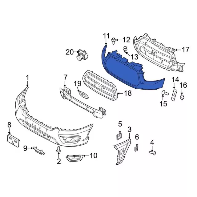 SK4Z17D957DA - : Bumper Cover for Ford: E-Transit, Transit-150, Transit-250, Transit-350, Transit-350 HD Image