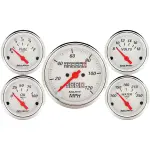 1300 - : GAUGE KIT, 5 PC., 3 1/8" &amp; 2 1/16", MECH. SPEEDOMETER, ARCTIC WHITE for AutoMeter Image
