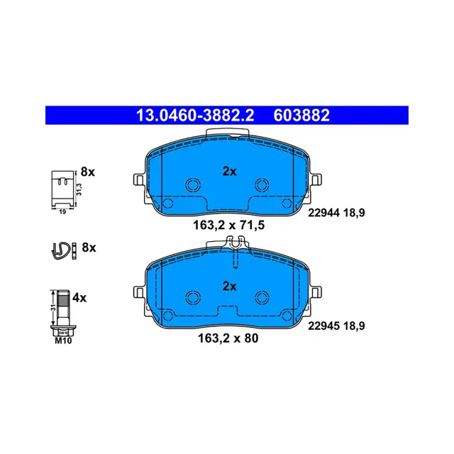 603882 - : ATE Disc Brake Pad Set for ATE Image