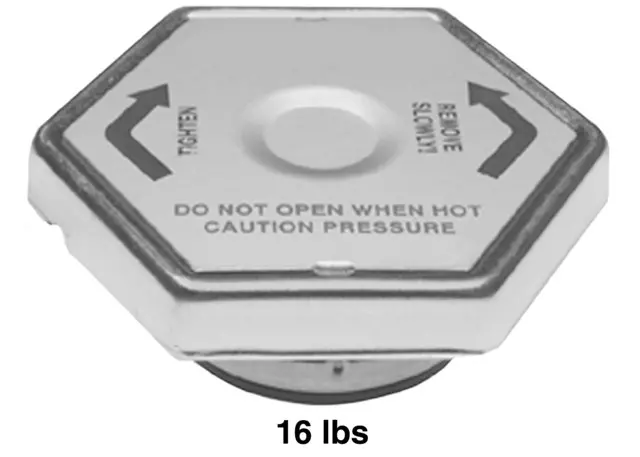12R9 - Belts and Cooling: 16 P.S.I. Radiator Cap for Buick: Century, Commercial Chassis, Electra, LeSabre, Park Avenue, Reatta, Regal, Rendezvous, Riviera, Roadmaster, Skyhawk, Skylark, Somerset, Somerset Regal, Terraza | Cadillac: 60 Special, Allante, Brougham, Cimarron, Commercial Chassis, DeVille, Eldorado, Escalade, Fleetwood, Seville | Chevrolet: Astro, Beretta, Blazer, C/K Pickup, C1500, C2500, C3500, Camaro, Caprice, Cavalier, Celebrity, Chevette, Citation II, Corsica, Corvette, El Camino, Express 1500, Express 2500, Express 3500, G10, G20, G30, Impala, K1500 Pickup, K2500 Pickup, K3500 Pickup, K5 Blazer, LLV, Lumina, Lumina APV, Monte Carlo, P20, P30, R10, R20, R2500, R30, R3500, S10, S10 Blazer, Suburban C10, Suburban C1500, Suburban C20, Suburban C2500, Suburban K10, Suburban K1500, Suburban K20, Suburban K2500, Suburban R10, Suburban R1500, Suburban R20, Suburban R2500, Suburban V10, Suburban V1500, Suburban V20, Suburban V2500, Tahoe, Uplander, V10, V20, V30, V3500, Venture | Chrysler: Cirrus, E Class, Executive Sedan, Fifth Avenue, Grand Voyager, Imperial, Laser, LeBaron, New Yorker, Sebring, TC Maserati, Town &amp; Country, Voyager | Dodge: 600, Aries, B150, B1500, B250, B2500, B350, B3500, Caravan, Charger, D100, D150, D250, D350, Dakota, Daytona, Diplomat, Durango, Dynasty, Grand Caravan, Lancer, Mini Ram, Omni, Ram 1500, Ram 1500 Van, Ram 2500, Ram 2500 Van, Ram 3500, Ramcharger, Rampage, Shadow, Spirit, Stratus, Viper, W100, W150, W250, W350 | Ford: Country Squire, Escort, EXP, LTD, LTD Crown Victoria, Mustang, Tempo, Thunderbird | GMC: C1500 Pickup, C2500 Pickup, C3500 Pickup, Caballero, G1500, G2500, G3500, Jimmy, Jimmy S15, K1500 Pickup, K2500 Pickup, K3500 Pickup, P2500, P3500, R1500 Pickup, R2500 Pickup, R3500 Pickup, S15, Safari, Savana 1500, Savana 2500, Savana 3500, Sonoma, Suburban C1500, Suburban C2500, Suburban K1500, Suburban K2500, Suburban R1500, Suburban R2500, Syclone, Typhoon, V1500, V1500 Suburban, V2500, V2500 Suburban, V3500, Yukon | Isuzu: Hombre | Jeep: Cherokee, Comanche, Grand Cherokee, Grand Wagoneer, J10, J20, Wrangler | Lincoln: Continental, Mark VII, Town Car | Mercury: Capri, Colony Park, Cougar, Grand Marquis, Lynx, Marquis, Topaz | Oldsmobile: 88, 98, Bravada, Calais, Custom Cruiser, Cutlass Calais, Cutlass Ciera, Cutlass Cruiser, Cutlass Salon, Cutlass Supreme, Delta 88, Firenza, Intrigue, LSS, Omega, Regency, Silhouette, Toronado | Pontiac: 6000, Aztek, Bonneville, Fiero, Firebird, Grand Am, Grand Prix, J2000 Sunbird, Montana, Parisienne, Phoenix, Safari, Sunbird, T1000, Trans Sport | Saturn: Relay | Volkswagen: Routan Image