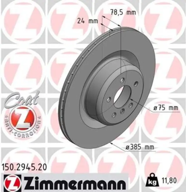 150294520 - : Zimmermann 150.2945.20 Disc Brake Rotor for ZIMMERMANN Image