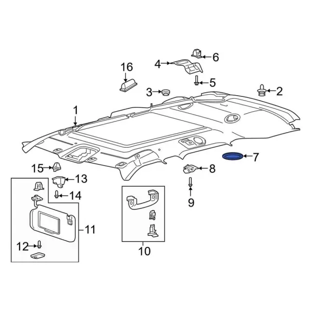 LB5Z78519A70DAP - : Console Assembly Overhead for Ford: Explorer Image