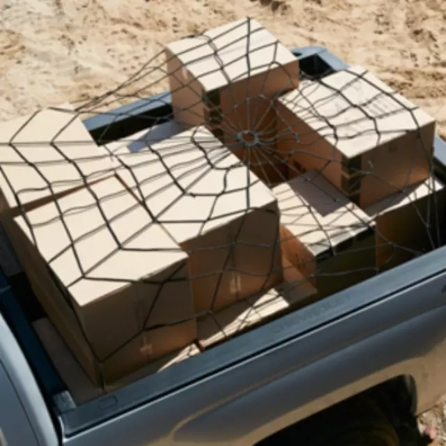 12343606 - : Bed Cargo Net for Cadillac: Escalade, Escalade ESV | Chevrolet: Silverado 1500, Silverado 1500 LTD, Silverado 2500 HD, Silverado 3500 HD | GMC: Sierra 1500, Sierra 1500 Limited, Sierra 2500 HD, Sierra 3500 HD Image