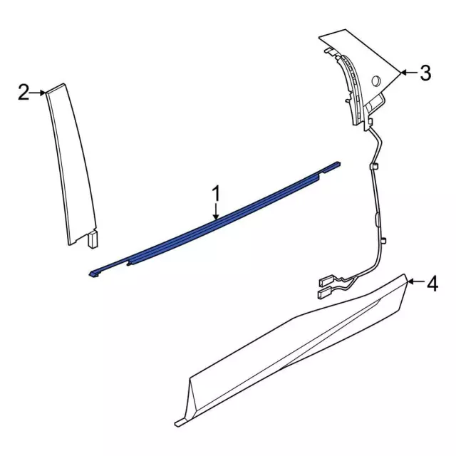 LJ8Z5825860A - Body: Belt Molding for Ford: Mustang Mach-E Image