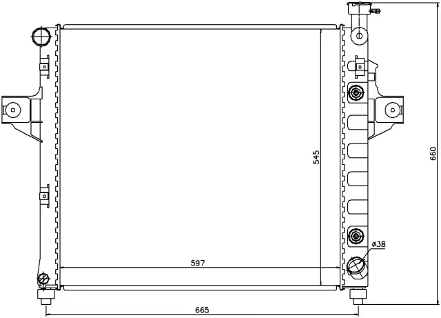 61010 - Cooling Systems: Radiator w/Integrated Transmission Oil Cooler for NISSENS Image