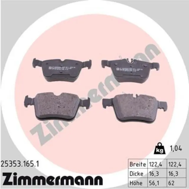 253531651 - : Zimmermann 25353.165.1 Disc Brake Pad Set for ZIMMERMANN Image
