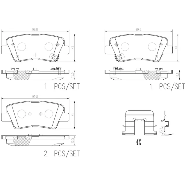 P30094N - : PRIME Ceramic Brake Pad Set for Brembo Image
