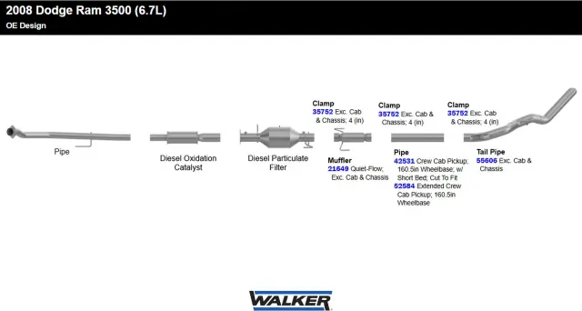 42531 - : Heavy Duty Exhaust Stack Pipe 4" Inlet (ID) 4" Outlet (ID) for Walker Exhaust Image