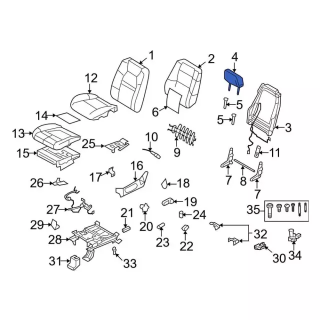 7L2Z78611A08AB - Body: Headrest for Ford: Explorer, Explorer Sport Trac | Mercury: Mountaineer Image