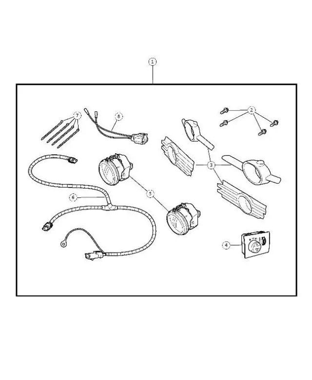 Fog Lamp Bezel, Right - Mopar (5113234AA)