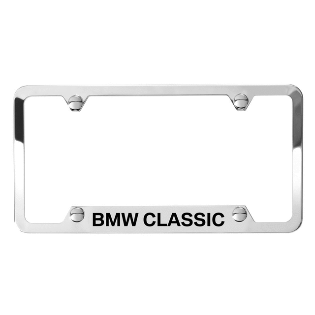 82122414873 - Exterior: License Plate Frame, Classic Etched for BMW: 230i, 230i xDrive, 320i, 320i xDrive, 328d, 328d xDrive, 330e, 330i, 330i GT xDrive, 330i xDrive, 340i, 340i GT xDrive, 340i xDrive, 430i, 430i xDrive, 440i, 440i xDrive, 530i, 530i xDrive, 540d xDrive, 540i, 540i xDrive, 640i, 640i Gran Coupe, 640i xDrive, 640i xDrive Gran Coupe, 640i xDrive Gran Turismo, 650i, 650i Gran Coupe, 650i xDrive, 650i xDrive Gran Coupe, 740i, 740i xDrive, 750i, 750i xDrive, 840i, Alpina B6 xDrive Gran Coupe, Alpina B7, M2, M240i, M240i xDrive, M3, M340i, M4, M5, M550i xDrive, M6, M6 Gran Coupe, M760i xDrive, M8, X1, X2, X3, X4, X5, X6, X7, Z4 Image