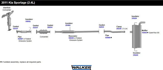 53989 - : Exhaust Pipe 2.25" Outlet (OD) for Walker Exhaust Image
