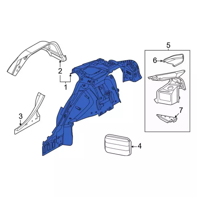 SJ8Z5827790A - Body: Wheelhouse Assembly for Ford: Mustang Mach-E Image
