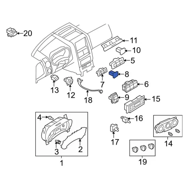 7L2Z9G604AA - Body: Switch for Ford: Explorer, Explorer Sport Trac | Mercury: Mountaineer Image
