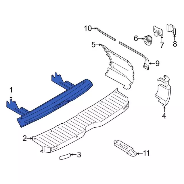 LK4Z17906C - Body: Impact Bar for Ford: E-Transit, Transit-150, Transit-250, Transit-350, Transit-350 HD Image