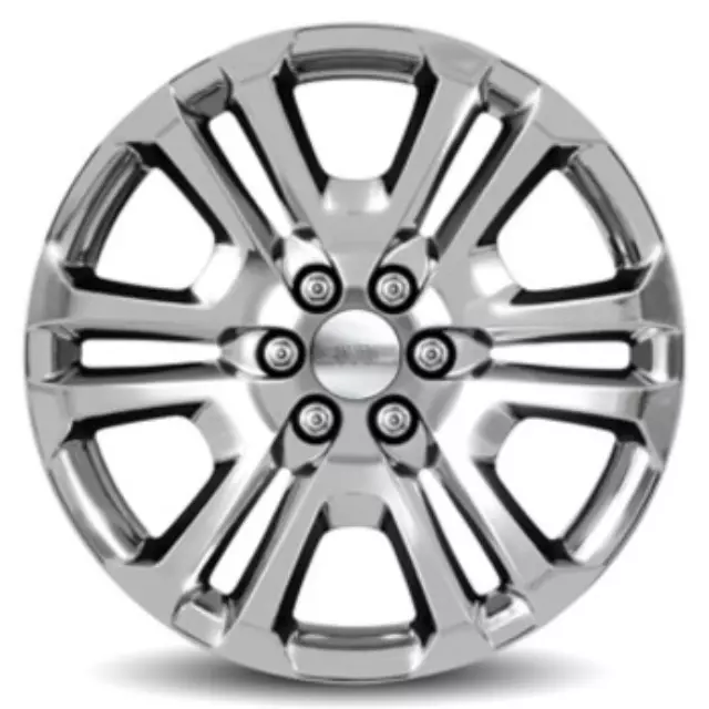 84346101 - : 22 Wheel, 6-Split-Spoke, Chrome for Cadillac: Escalade, Escalade ESV | Chevrolet: Silverado 1500, Silverado 1500 LD, Silverado 2500 HD, Silverado 3500 HD, Suburban, Suburban 3500 HD, Tahoe | GMC: Sierra 1500, Sierra 1500 Limited Image