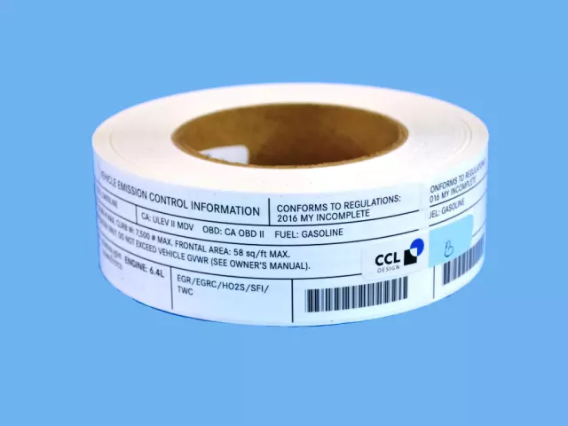 47480522AA - Labels: Vehicle Emission Control Information Label for Mopar Image