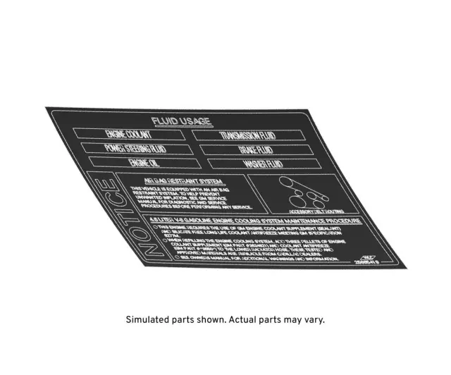 25665419 - Body: Info Label for Cadillac: DeVille, Eldorado, Seville Image