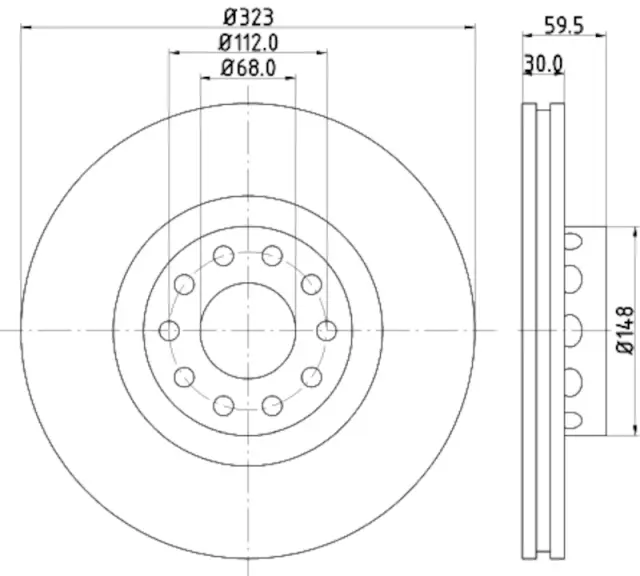 355106702 - Brakes &amp; Brake Parts: Disc Brake Rotor for Hella Pagid Image